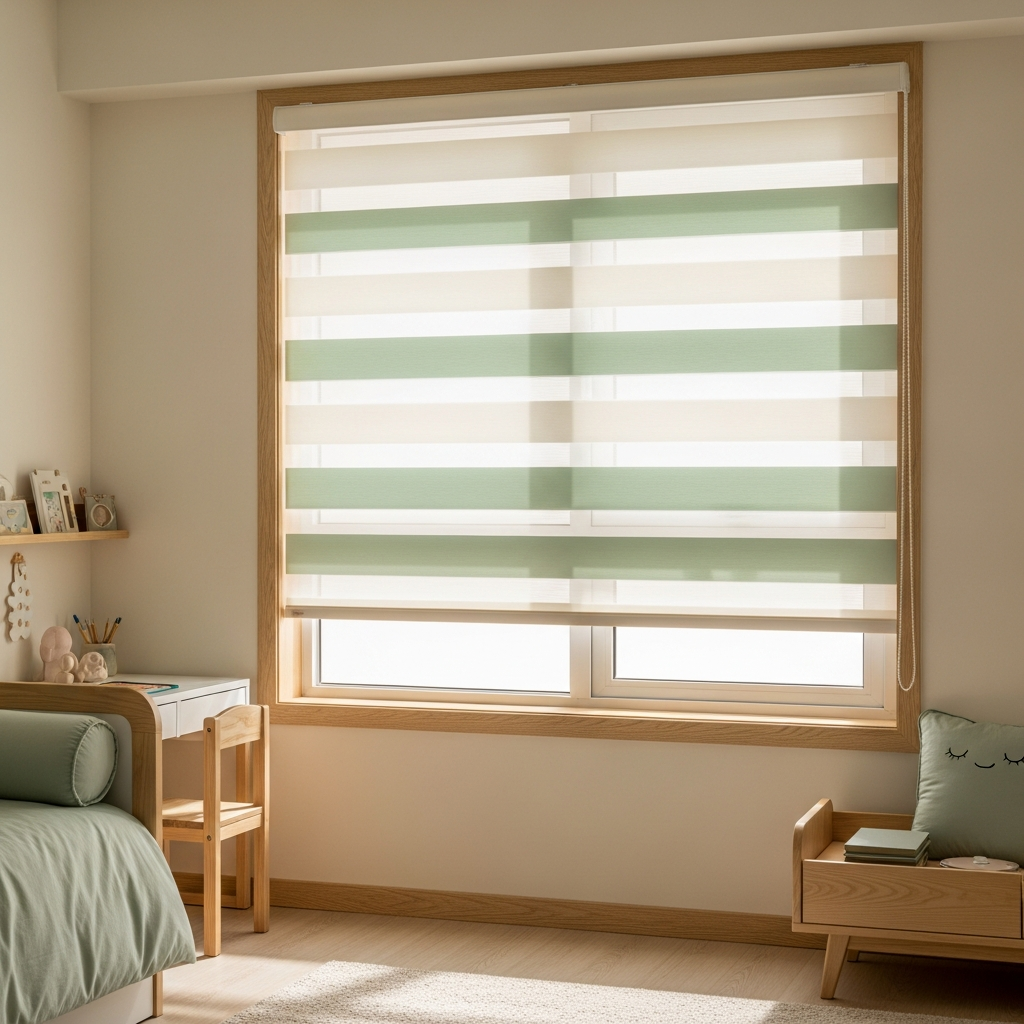Children's bedroom with Korean zebra blinds